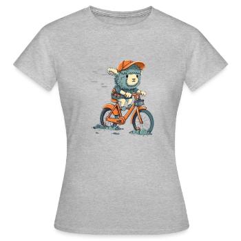 Moutons à vélo - T-shirt Femme - gris chiné - Devant - AI Model Female 172 dark (172cm)