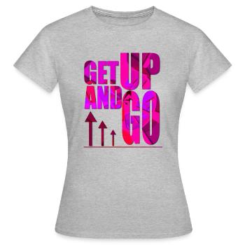 Steh auf und geh - Frauen T-Shirt - Grau meliert - Vorne - AI Model Female 172 dark (172cm)