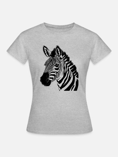 zebra kopf - Frauen T-Shirt - Grau meliert