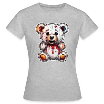 Ours en peluche / Peluche / Animal en peluche / Idée cadeau - T-shirt Femme - gris chiné - Devant - AI Model Female 172 dark (172cm)