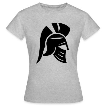Spartanischer Helm - Frauen T-Shirt - Grau meliert - Vorne - AI Model Female 172 dark (172cm)