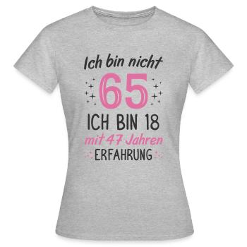 65. Geburtstag Lustig 65 Jahre Geburtstagsgeschenk - Frauen T-Shirt - Grau meliert - Vorne - AI Model Female 172 dark (172cm)