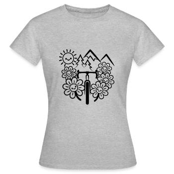 Aventure en vélo de gravier - T-shirt Femme - gris chiné - Devant - AI Model Female 172 dark (172cm)