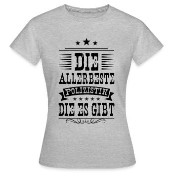 Allerbeste Polizistin - Frauen T-Shirt - Grau meliert - Vorne - AI Model Female 172 dark (172cm)