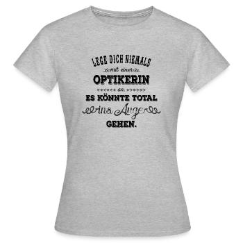 Optikerin Black - Frauen T-Shirt - Grau meliert - Vorne - AI Model Female 172 dark (172cm)