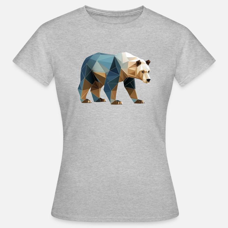 Orso geometrico - Maglietta da donna - grigio melange