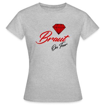 JGA - Frauen T-Shirt - Grau meliert - Vorne - AI Model Female 172 dark (172cm)