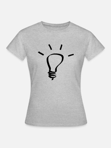 Glühbirne Idee Geschenk - Frauen T-Shirt - Grau meliert