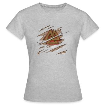 Viking caractère d'Odin - T-shirt Femme - gris chiné - Devant - AI Model Female 172 dark (172cm)