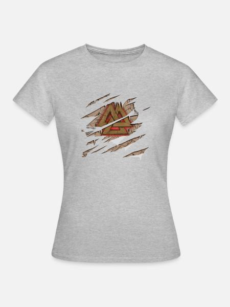 Wikinger Odins Zeichen - Frauen T-Shirt - Grau meliert