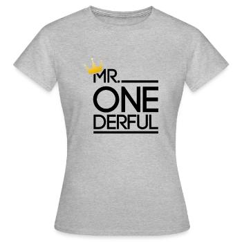 Mr. Wonderful - T-shirt Femme - gris chiné - Devant - AI Model Female 172 dark (172cm)