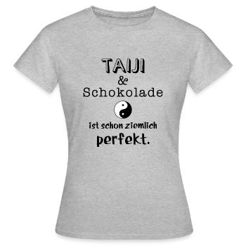 taiji und schokolade - Frauen T-Shirt - Grau meliert - Vorne - AI Model Female 172 dark (172cm)