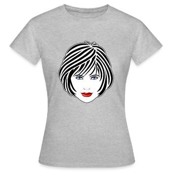 Portrait einer schönen Frau - Frauen T-Shirt - Grau meliert - Vorne - AI Model Female 172 dark (172cm)