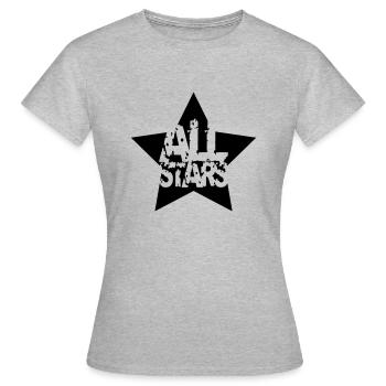 Allstars star stamp imprint - Women's T-Shirt - heather grey - Front - AI Model Female 172 dark (172cm)