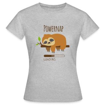 Schlafendes Faultier auf einem Ast - Frauen T-Shirt - Grau meliert - Vorne - AI Model Female 172 dark (172cm)