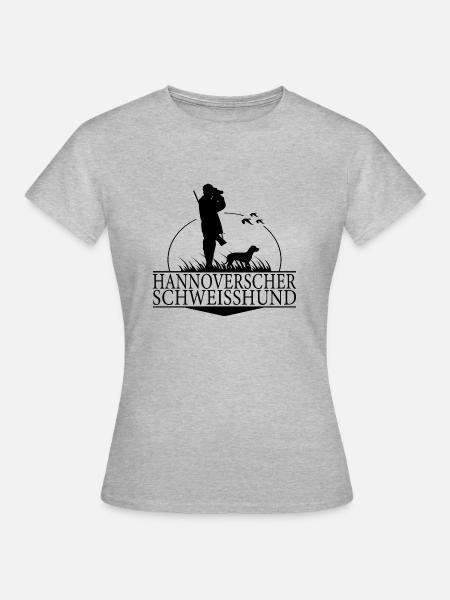 HANNOVERSCHER SCHWEISSHUND Jagdhunde Jagd Wilsigns - Frauen T-Shirt - Grau meliert