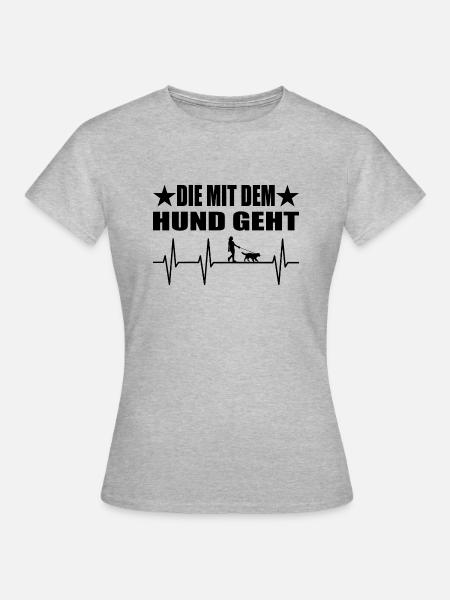 Hund - Frauen T-Shirt - Grau meliert