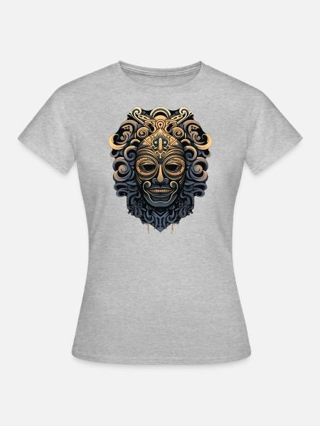 Ritualmaske - Frauen T-Shirt - Grau meliert