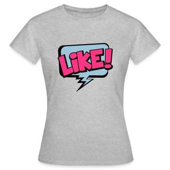 like - Women's T-Shirt - heather grey - Front - AI Model Female 172 dark (172cm)