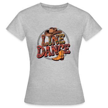 La danse en ligne : mon hobby - ma passion - mon truc - T-shirt Femme - gris chiné - Devant - AI Model Female 172 dark (172cm)