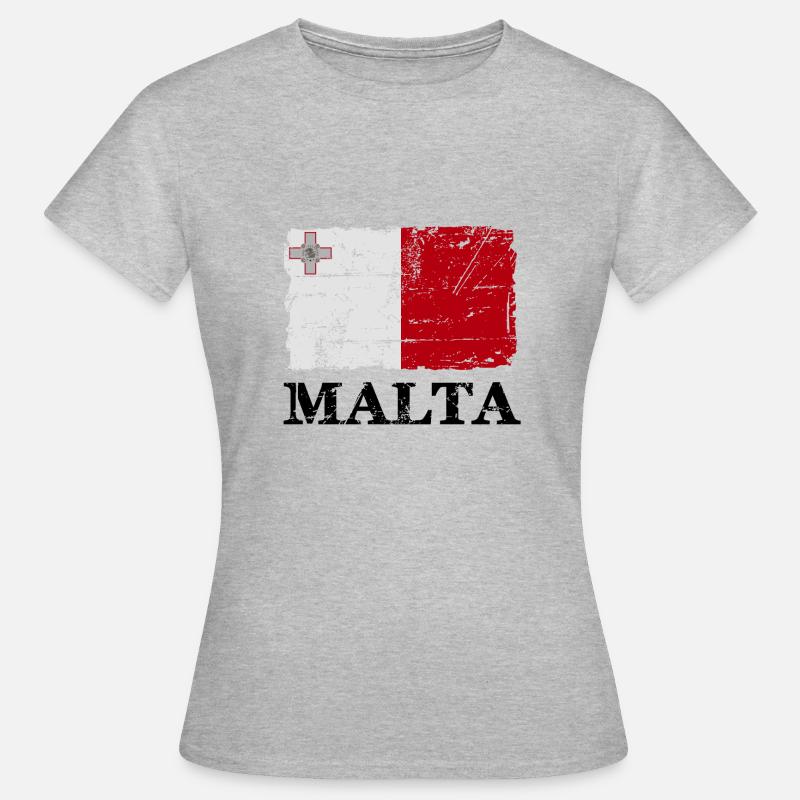 Drapeau maltais drapeau bannière drapeau bannière - T-shirt Femme - gris chiné