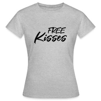 Free kisses - Frauen T-Shirt - Grau meliert - Vorne - AI Model Female 172 dark (172cm)
