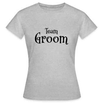 Team Groom - Women's T-Shirt - heather grey - Front - AI Model Female 172 dark (172cm)