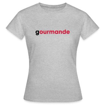 gourmande - T-shirt Femme - gris chiné - Devant - AI Model Female 172 dark (172cm)
