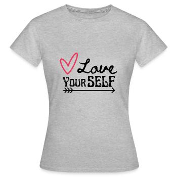 Love your self - T-shirt Femme - gris chiné - Devant - AI Model Female 172 dark (172cm)