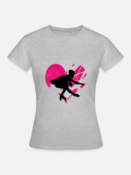 love motiv Rollkunstlauf 3 - Frauen T-Shirt - Grau meliert