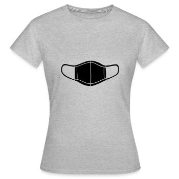 Icône de masque jetable masque protège-dents - T-shirt Femme - gris chiné - Devant - AI Model Female 172 dark (172cm)