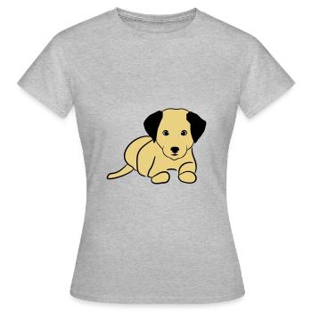 Chien mignon, toutou - T-shirt Femme - gris chiné - Devant - AI Model Female 172 dark (172cm)