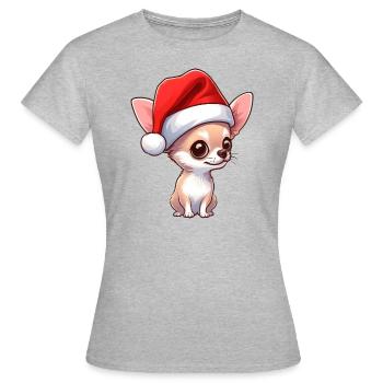 Chihuahua Noël Eve Spirit - T-shirt Femme - gris chiné - Devant - AI Model Female 172 dark (172cm)