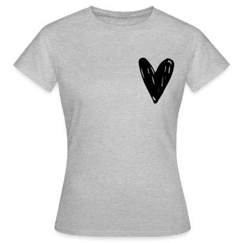 Heart in the right place. - Women's T-Shirt - heather grey - Front - AI Model Female 172 dark (172cm)