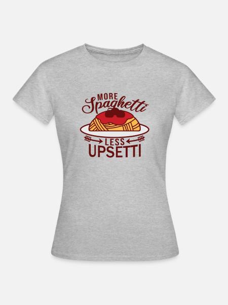 More Spaghetti Less Upsetti - Frauen T-Shirt - Grau meliert