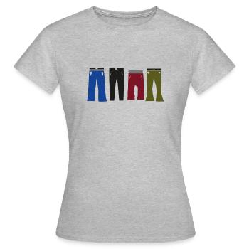 Hosen - Frauen T-Shirt - Grau meliert - Vorne - AI Model Female 172 dark (172cm)
