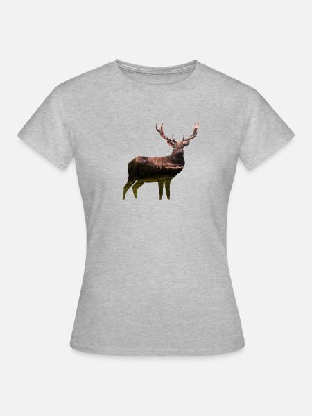 Dolomit Hirsch - Frauen T-Shirt - Grau meliert
