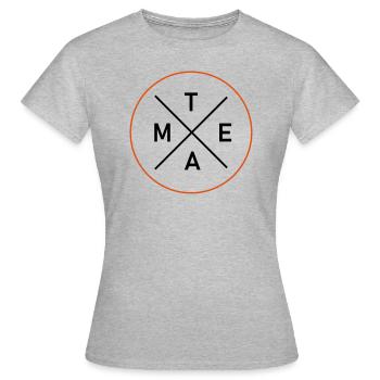 TEAM - Frauen T-Shirt - Grau meliert - Vorne - AI Model Female 172 dark (172cm)