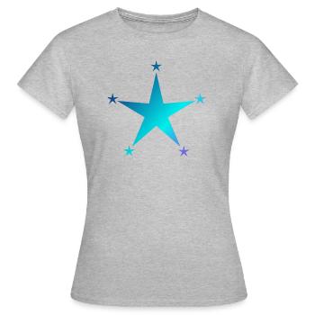 blue star with little stars, star, stars - Women's T-Shirt - heather grey - Front - AI Model Female 172 dark (172cm)