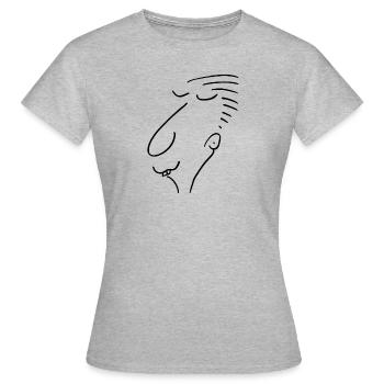 Kopf Stefan 057 - reine Kopfsache – schwarz - Frauen T-Shirt - Grau meliert - Vorne - AI Model Female 172 dark (172cm)
