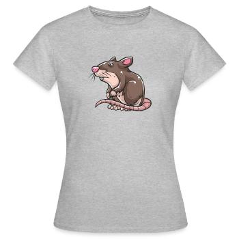 Rat brun - T-shirt Femme - gris chiné - Devant - AI Model Female 172 dark (172cm)