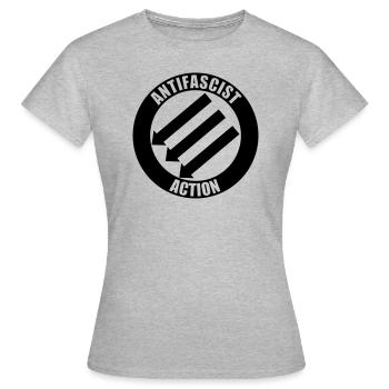 Action antifasciste - T-shirt Femme - gris chiné - Devant - AI Model Female 172 dark (172cm)