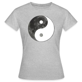 Yin-yang - T-shirt Femme - gris chiné - Devant - AI Model Female 172 dark (172cm)