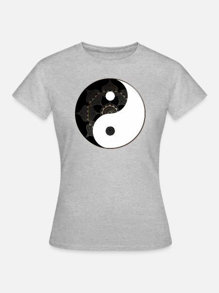 Yin-Yang - Frauen T-Shirt - Grau meliert
