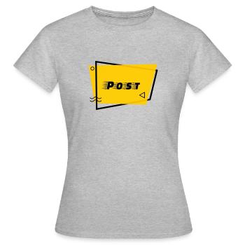 Post - Frauen T-Shirt - Grau meliert - Vorne - AI Model Female 172 dark (172cm)