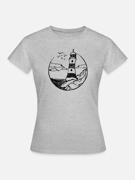 Lighthouse/Leuchtturm - Frauen T-Shirt - Grau meliert