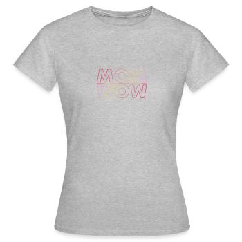 MOM WOW Mama Mum Rainbow Mommy Regenbogen - Frauen T-Shirt - Grau meliert - Vorne - AI Model Female 172 dark (172cm)