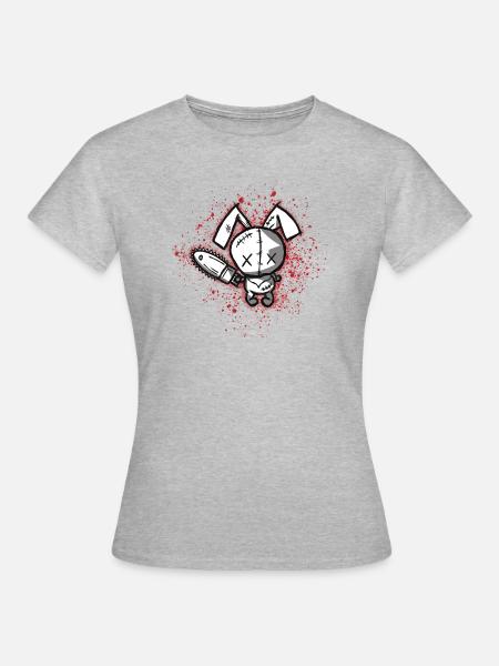 Evil Pets - Rabbit 1 - Frauen T-Shirt - Grau meliert