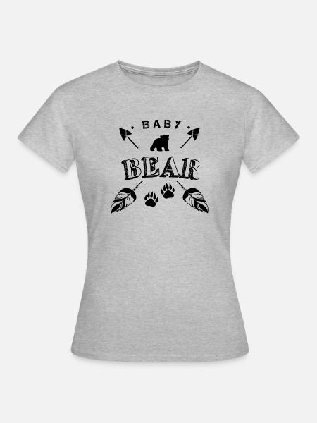Baby Bär süße Familie Boho Pfeil - Frauen T-Shirt - Grau meliert
