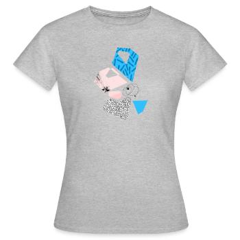 Hippe, formes géométriques & shapes - T-shirt Femme - gris chiné - Devant - AI Model Female 172 dark (172cm)